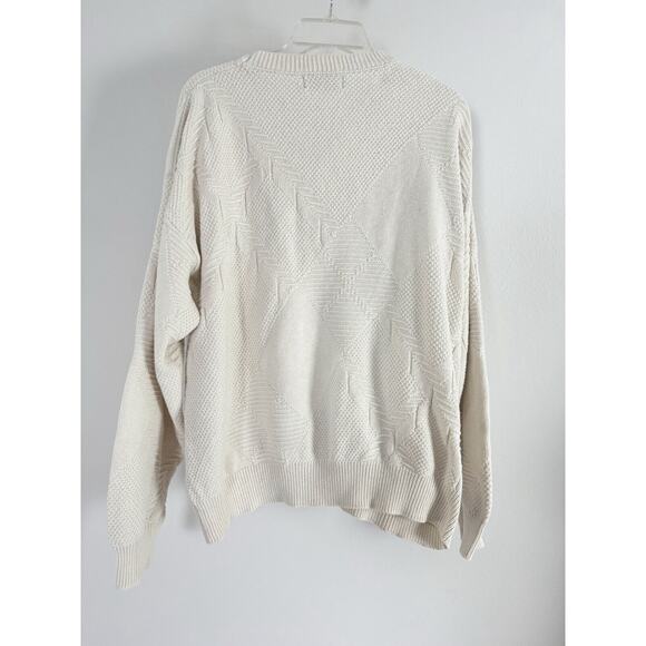 Vintage Croft And Barrow Golf Sweater Mens XL Cream Knit Crew Neck - Picture 8 of 8
